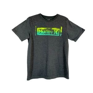 Hurley Boys Print Design Gray Short Sleeve Tee